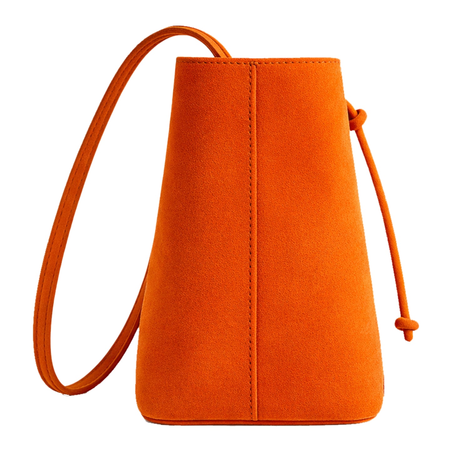 Dolly ornage mango premium suede leather bag by Sellenes, handcrafted in europe