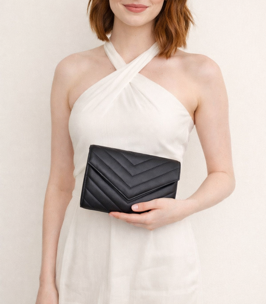 Val Clutch - black luxury clutch by Sellenes