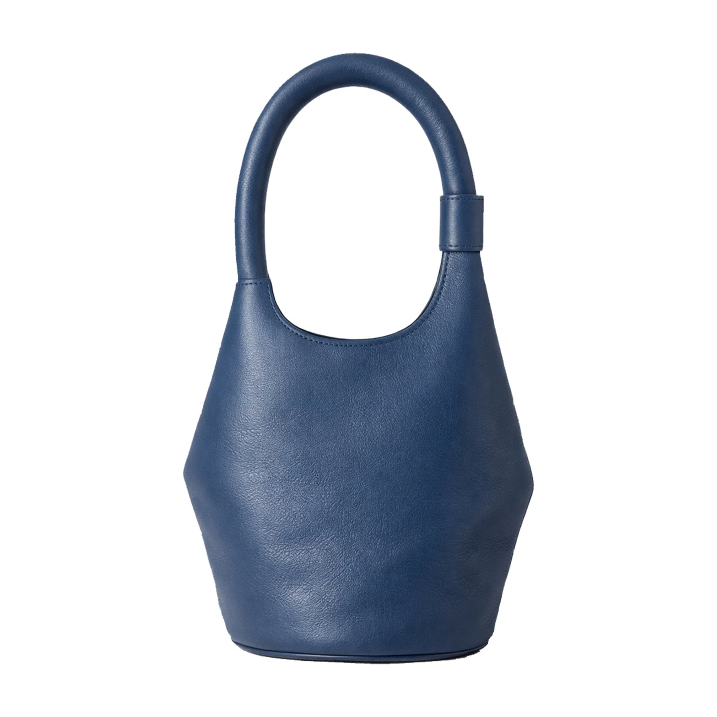 Sellenes The Bucket M blue luxury leather handbag , handcrafted in europe back view