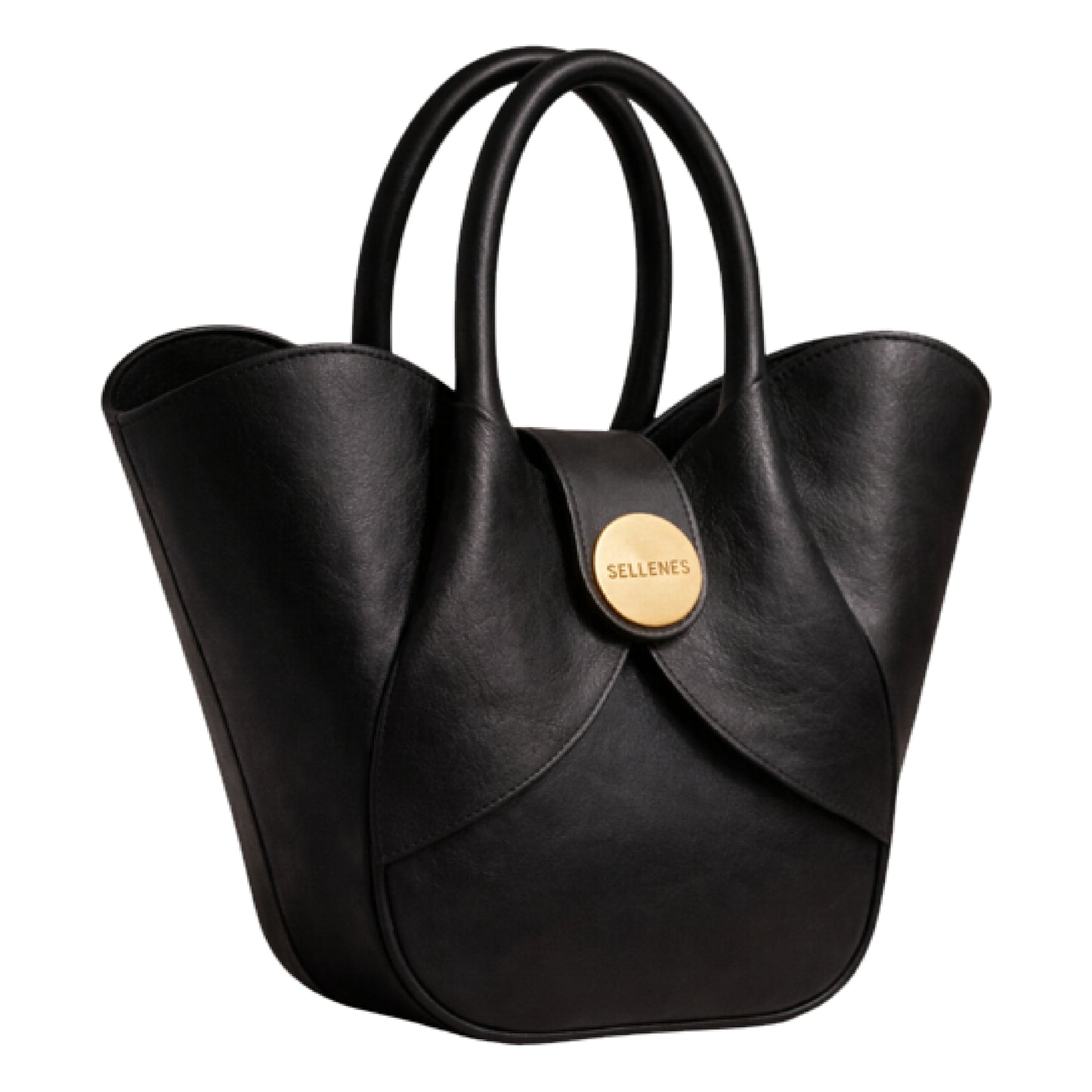 Aalyah by Sellenes - luxury tote bag, made in finest black leather, handcrafted in EU