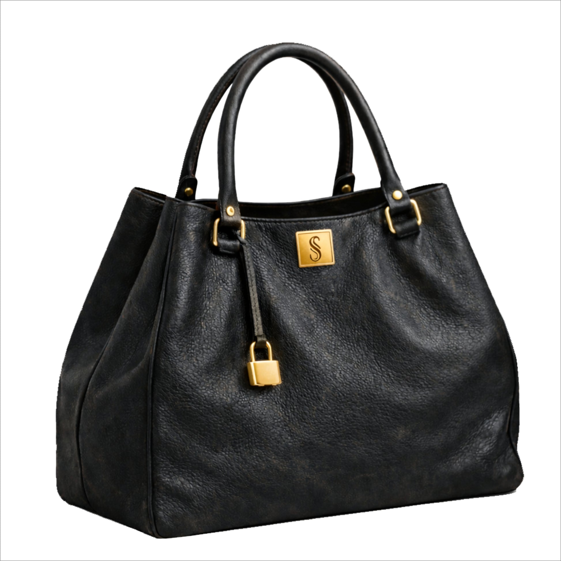 Alya by Sellenes - Luxury leather handbag for office or dayout outfits. handcrafted in premium black leather in limited edition