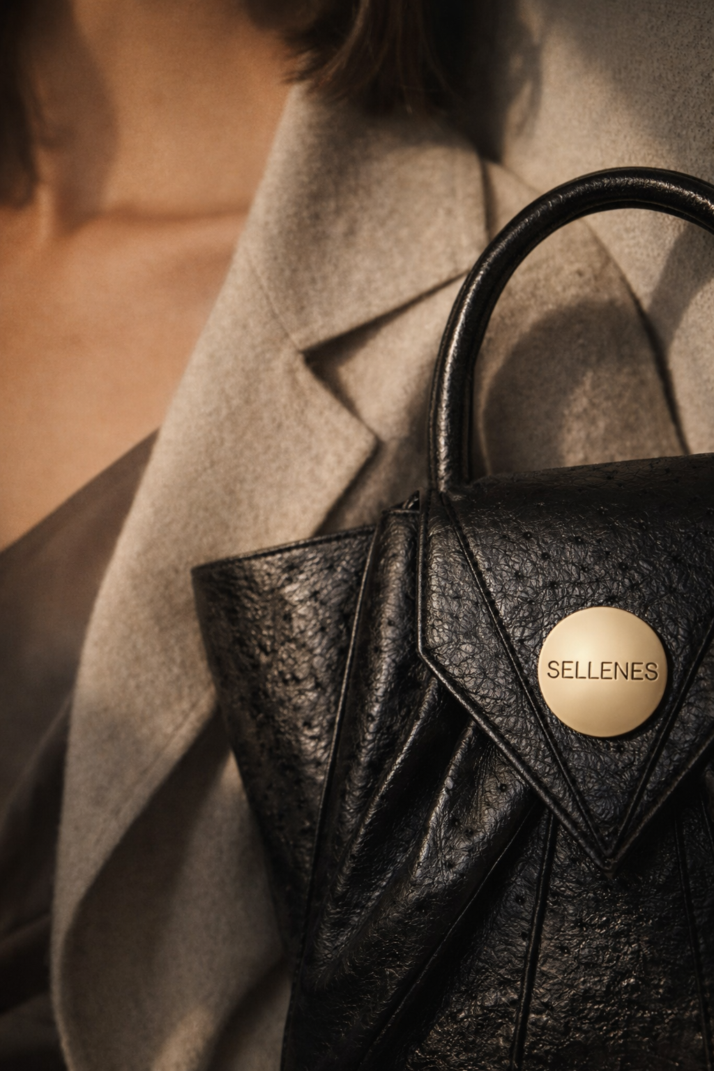 Arrari Ostrich - luxury handbag by Sellenes