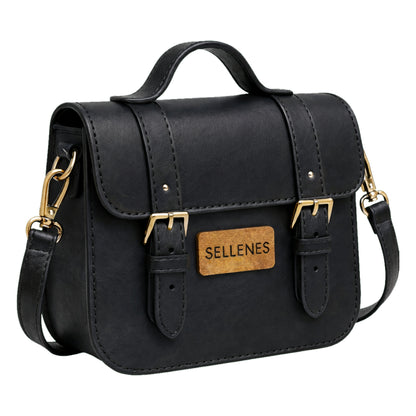 Sellenes BirkBag: A luxury black premium leather satchel handbag handcrafted in limited edition