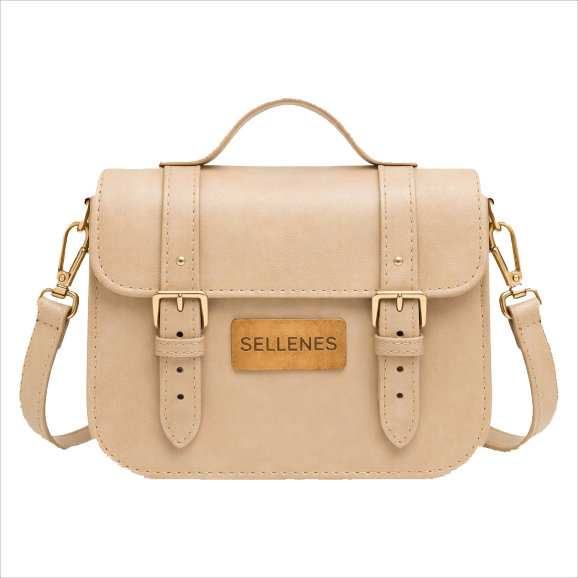 Sellenes BirkBag: A luxury cream leather satchel handbag handcrafted in limited edition