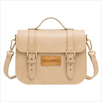 Sellenes BirkBag: A luxury cream leather satchel handbag handcrafted in limited edition