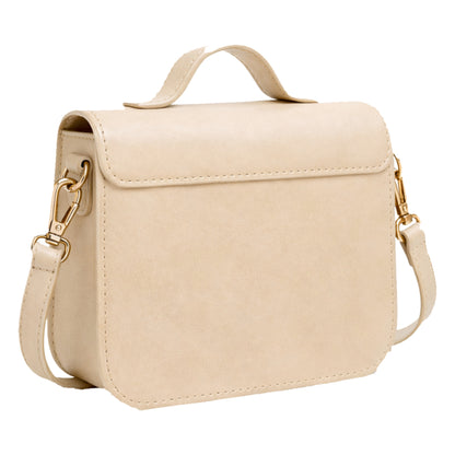 BirkBag by Sellenes - satchel handbag made in premium cream leather crossbody bag back