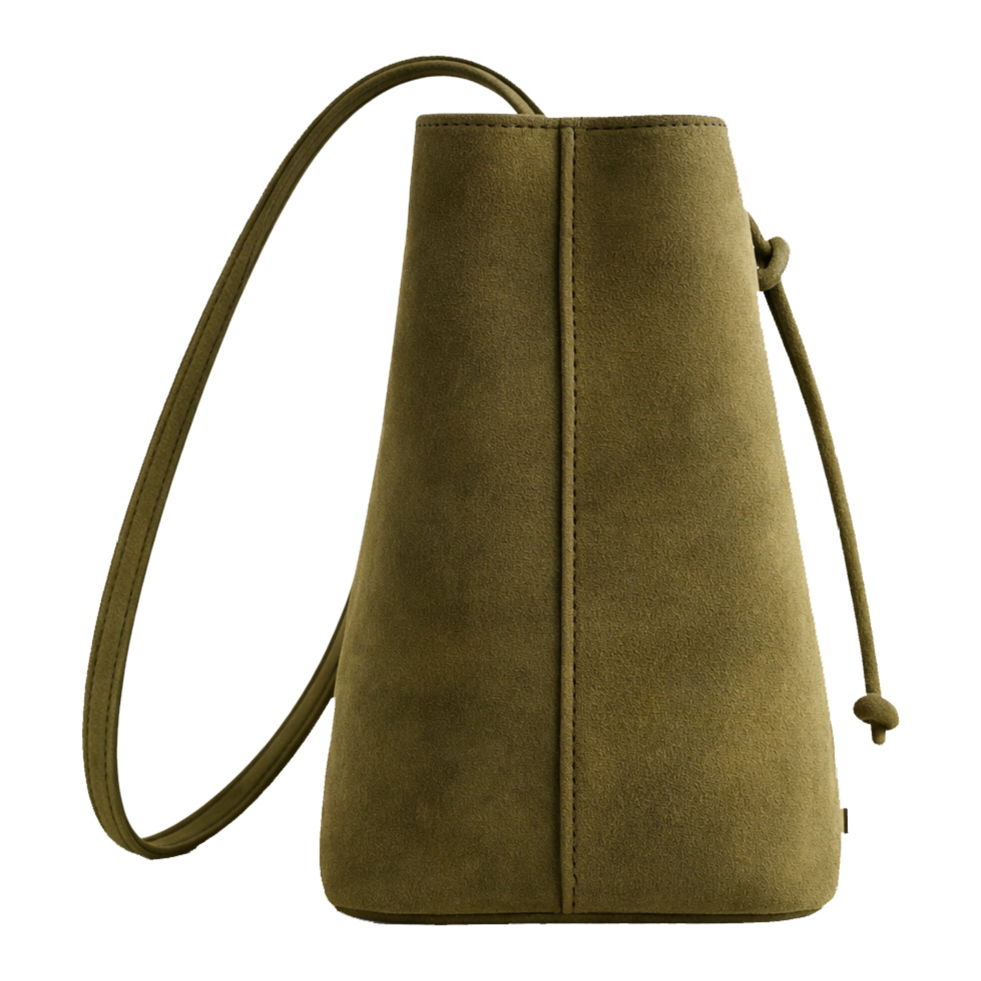 Dolly olive green premium suede leather bag by Sellenes, handcrafted in europe