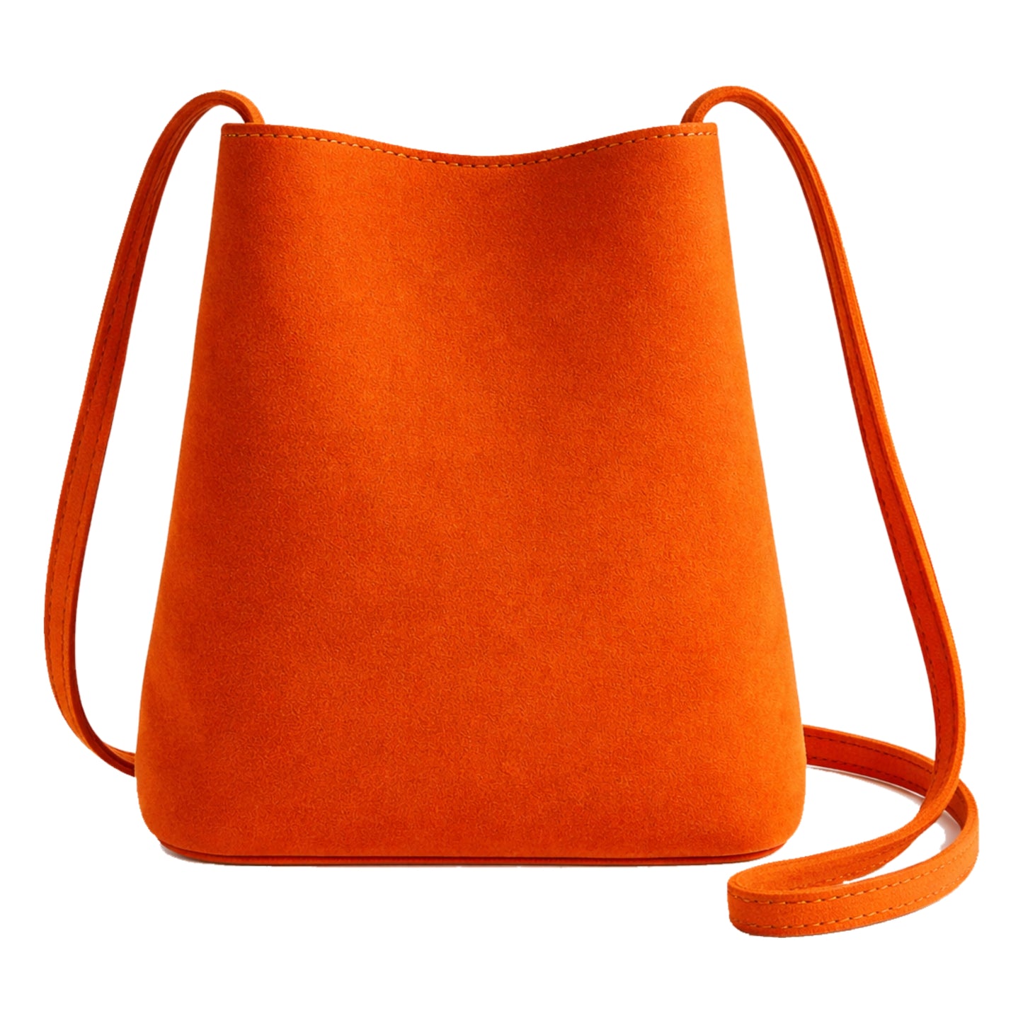 Dolly mango orange premium suede leather bag back by Sellenes