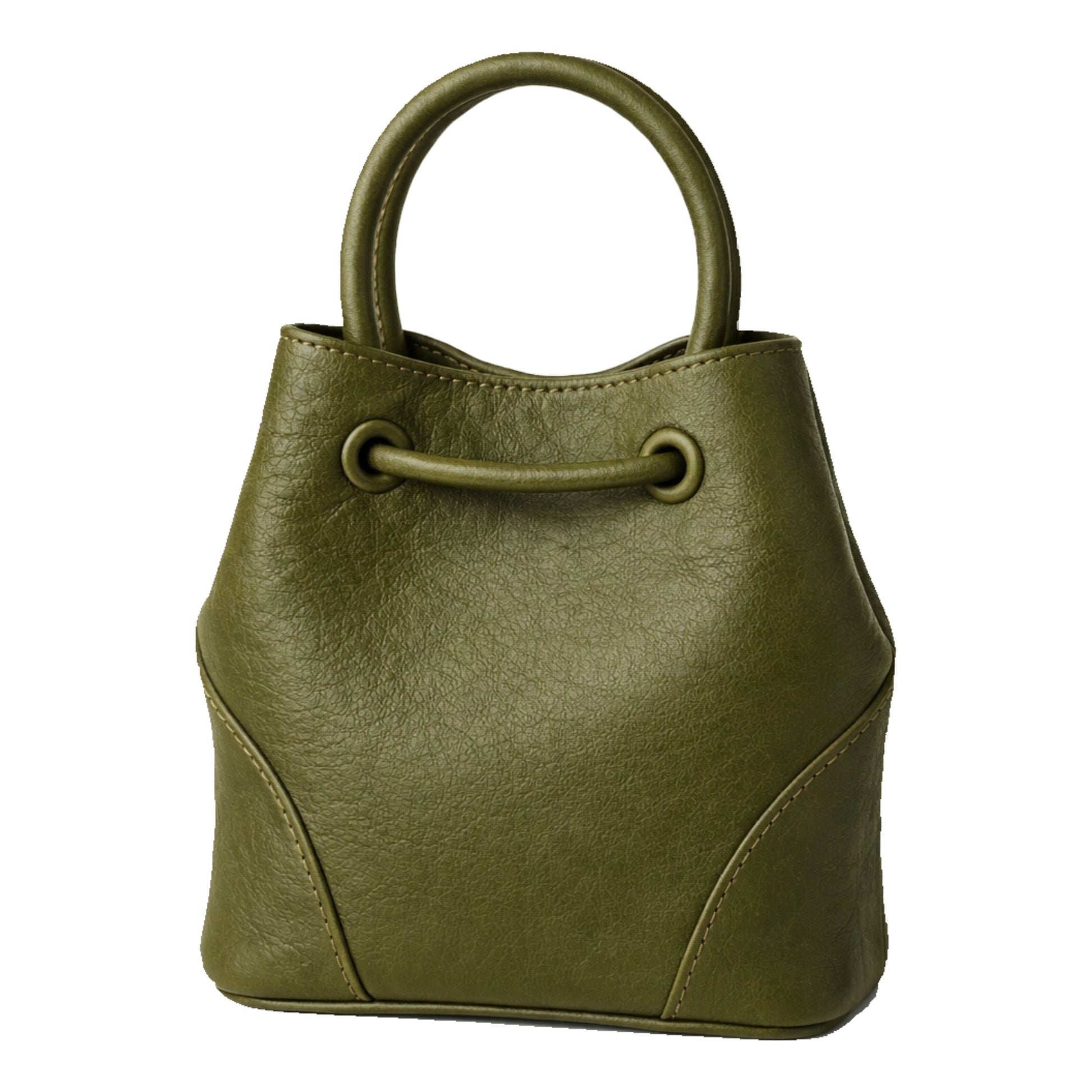 Dora Bucket  By Sellenes - luxury handbag made of green premium leather back
