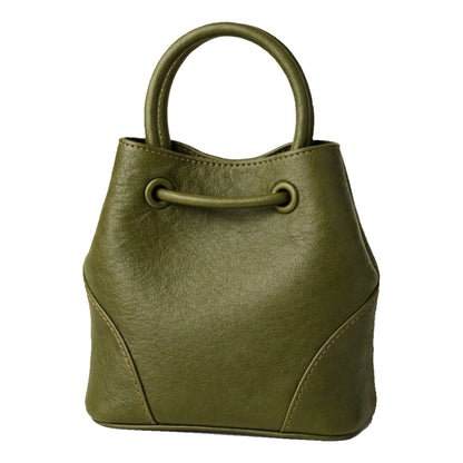 Dora Bucket  By Sellenes - luxury handbag made of green premium leather back
