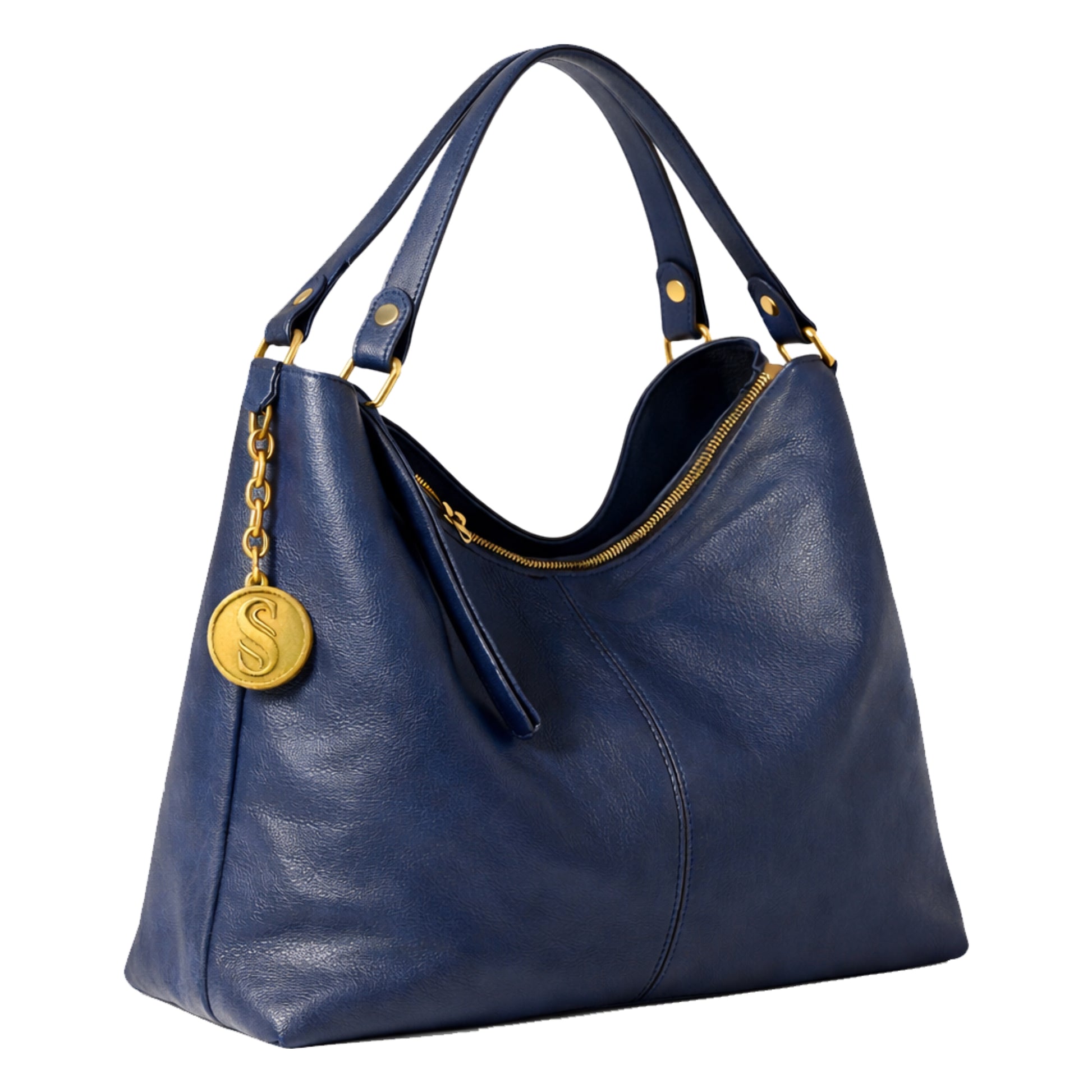 Eclate by Sellenes -  architectural luxury handbag handcrafted in premium navy nappa leather
