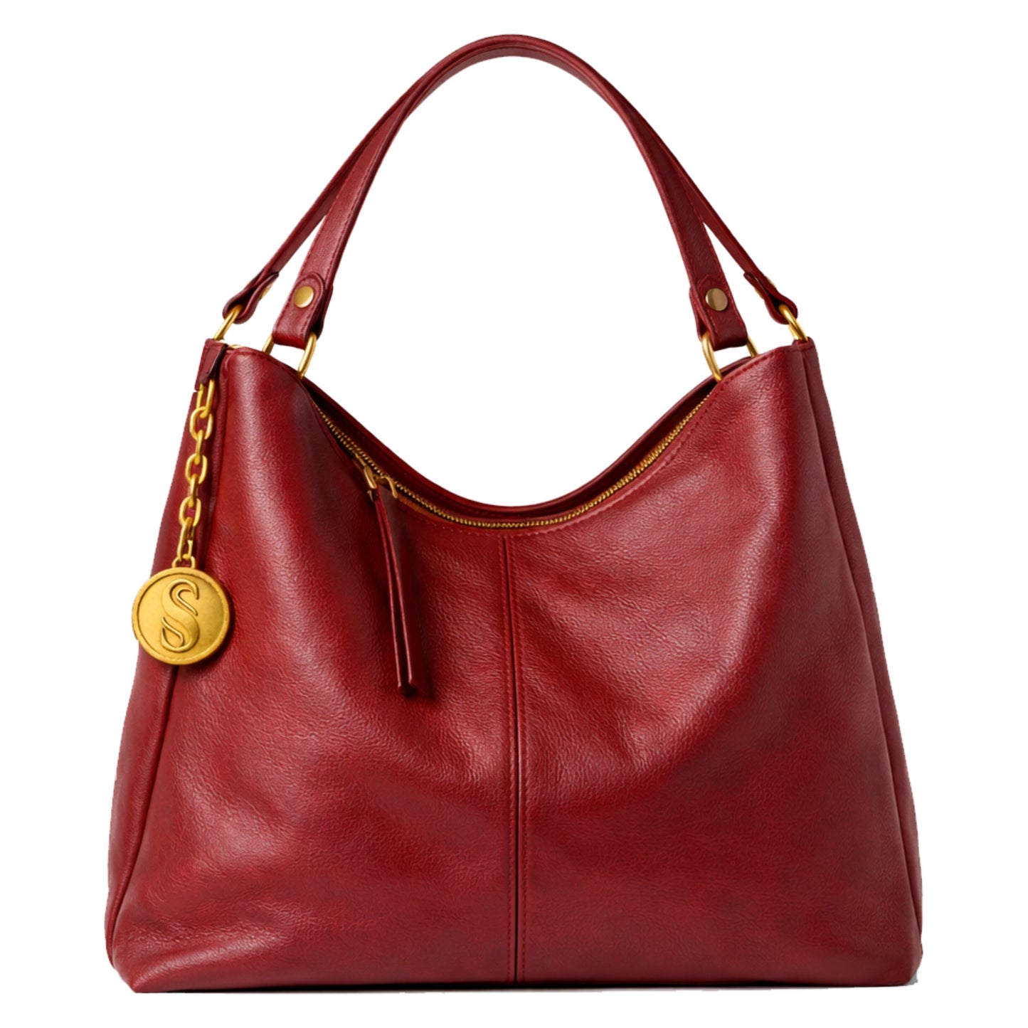 Eclate by Sellenes - luxury handbag handcrafted in premium bordeaux nappa leather in limited edition for urban womens