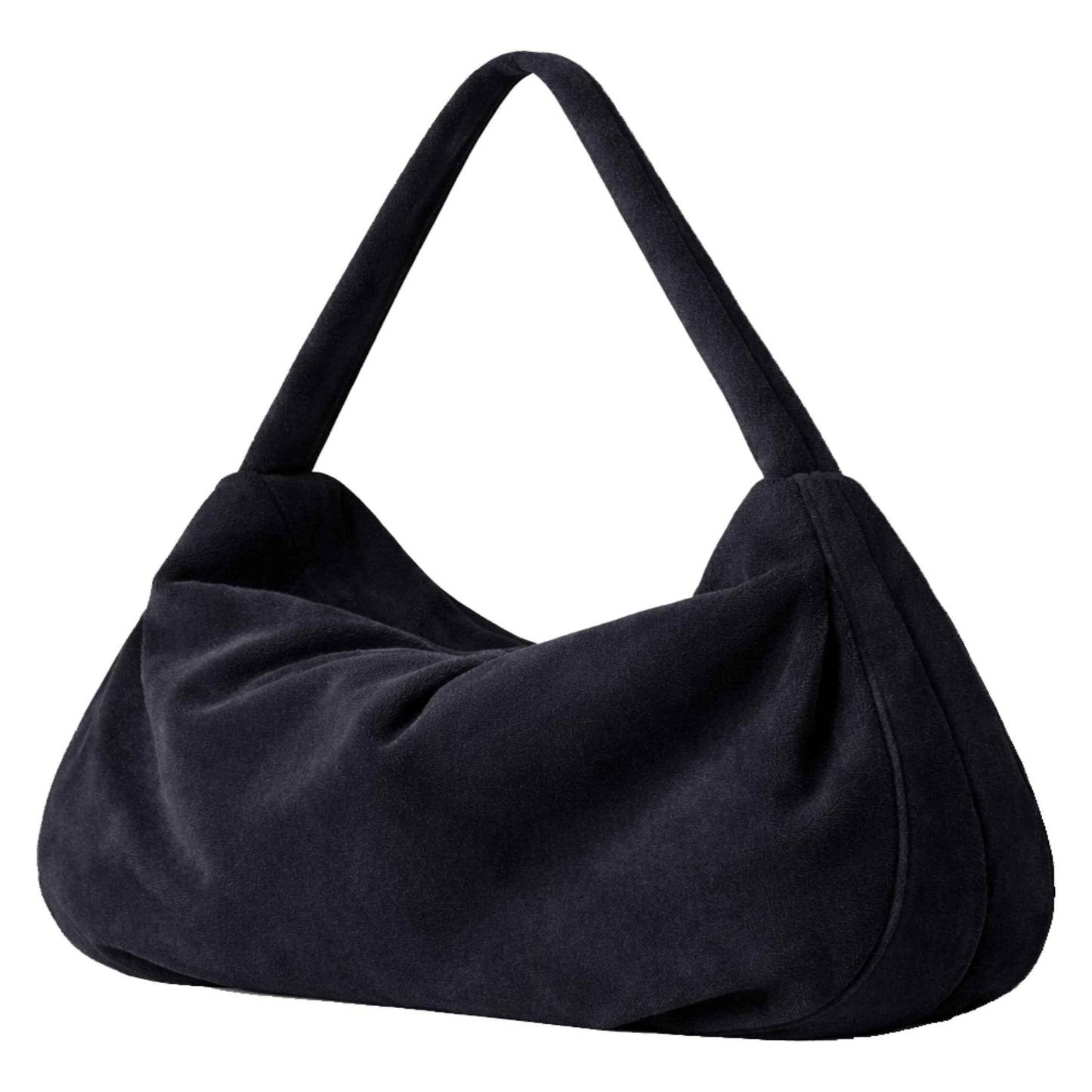 Sellenes Hobs black suede leather hobo bag