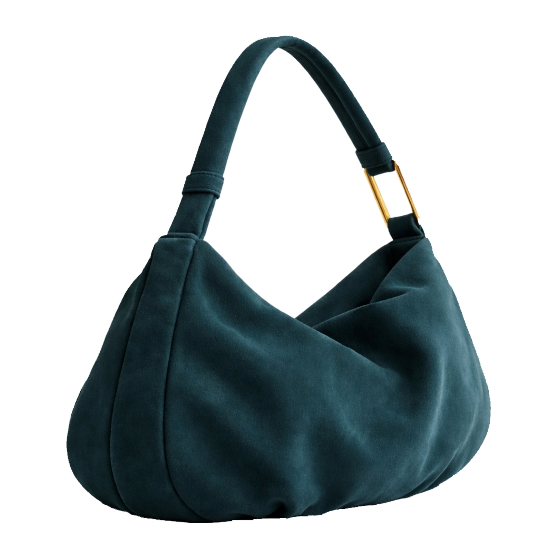 The Hob Sellenes handbag, made in premium blue suede leather, with gold plated hardwear , handcrafted in europe in limited series