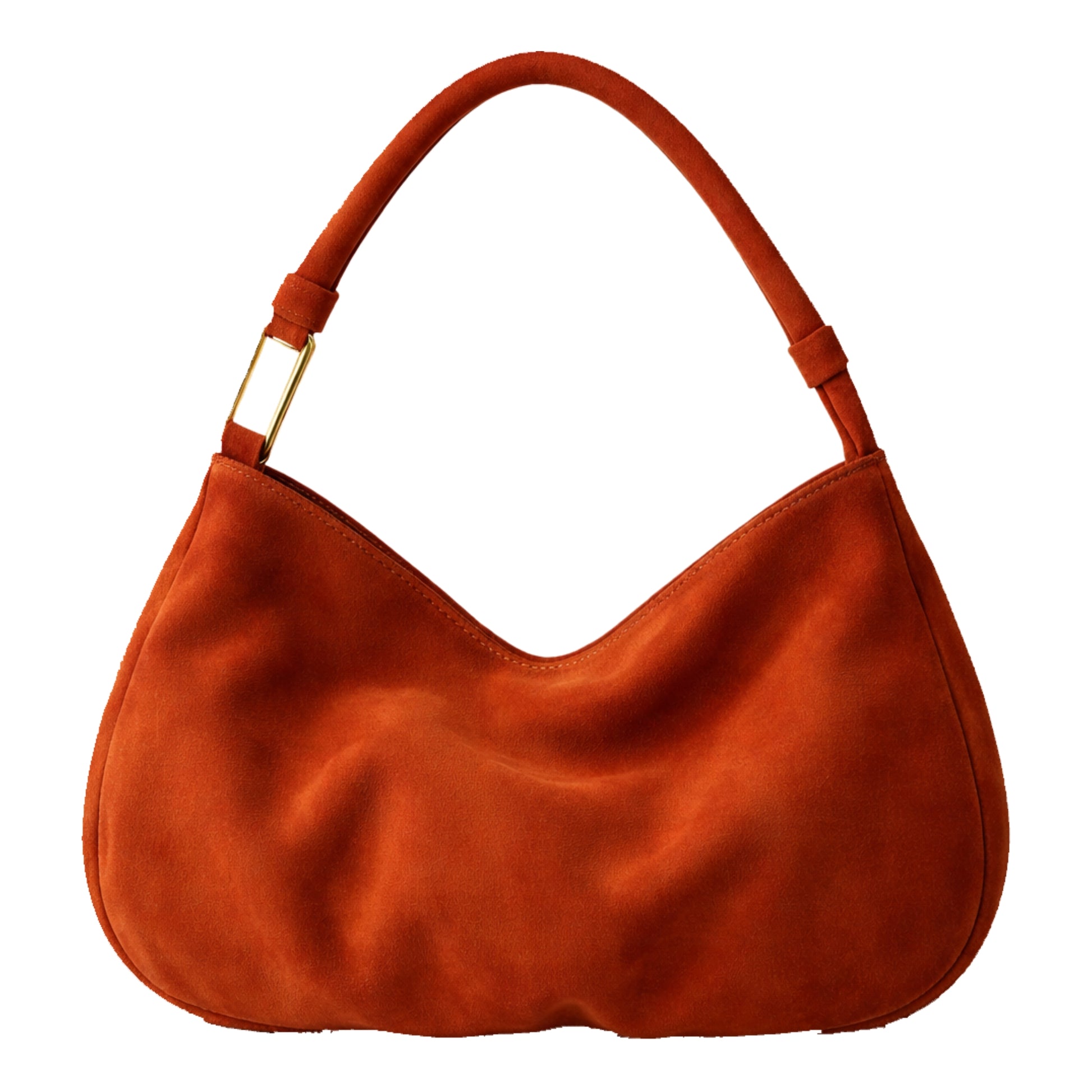 Sellenes The Hob is the everyday handbag, handcrafted of premium suede leather with gold plated hardwear