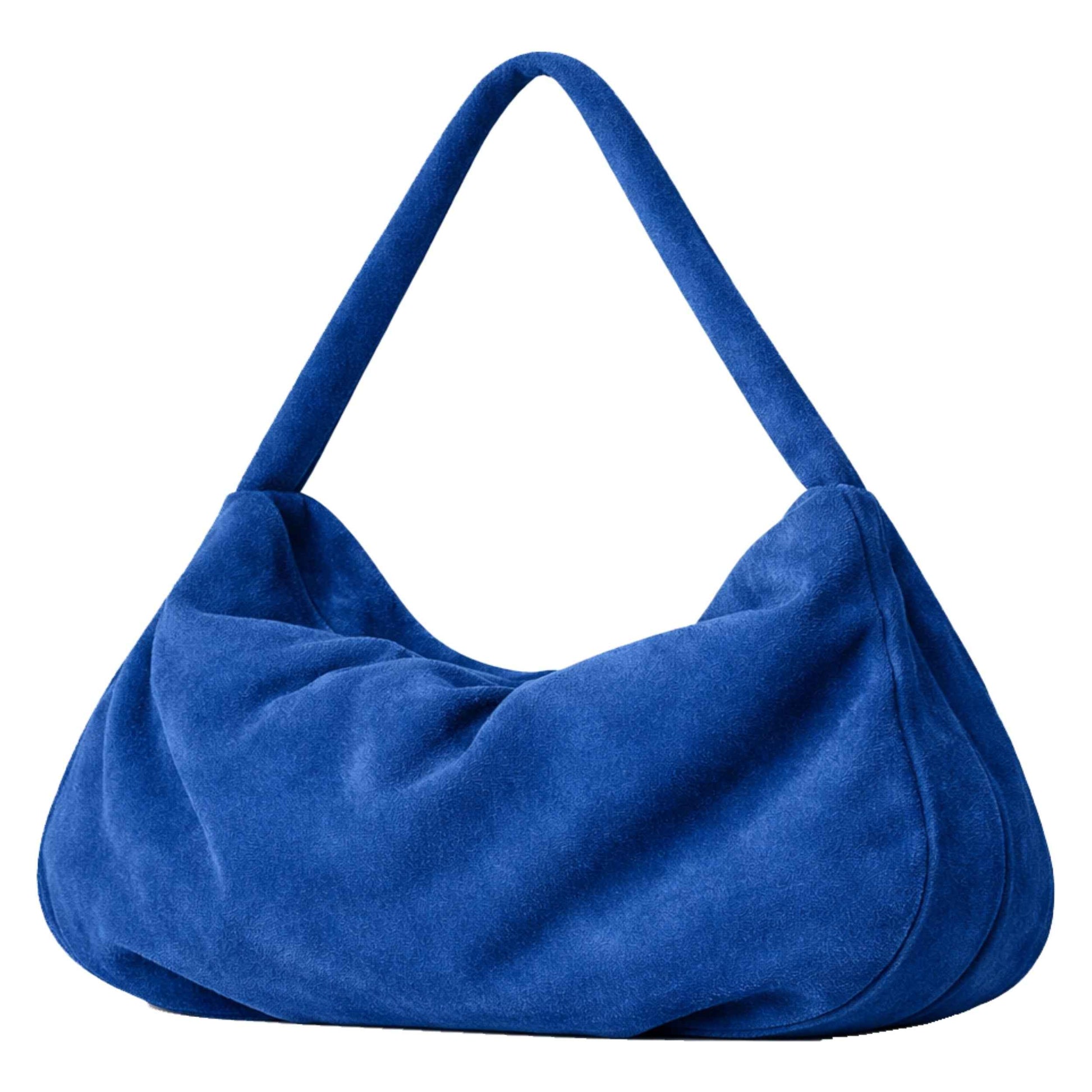 Hobs by Sellenes - premium blue suede leather hobo bag 