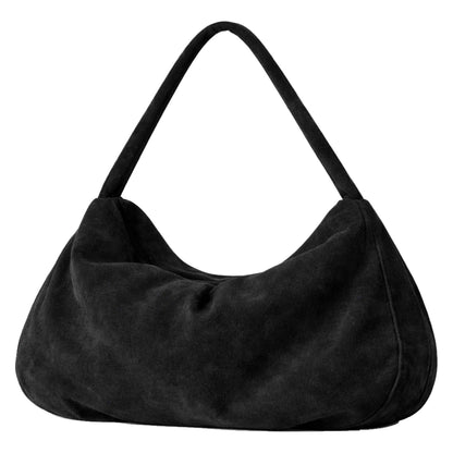 Sellenes Hobs premium black leather suede hobo bag