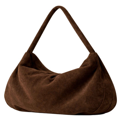 Hobs by Sellenes - premium brown suede leather hobo bag 