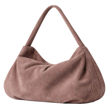 Sellenes Hobs premium ligt brown suede leather hobo bag