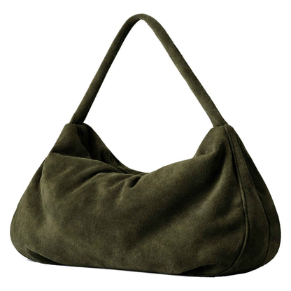 Sellenes Hobs premium green suede hobo luxury bag