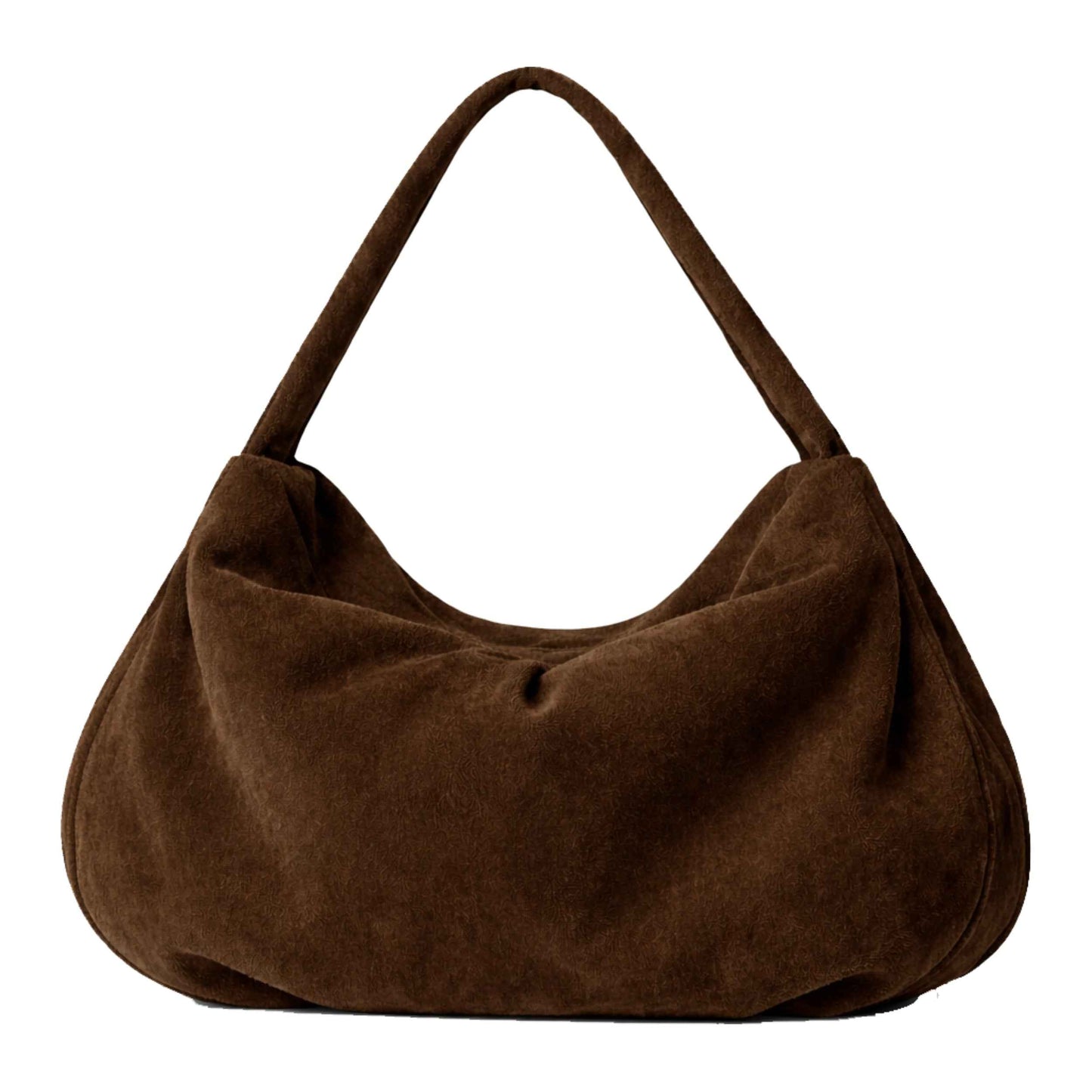 Hobs by Sellenes - premium suede leather hobo bag in brown 