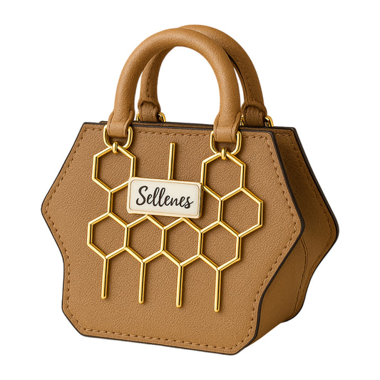 Iconic Fd - luxury Sellenes leather and gold plated hardwear bag