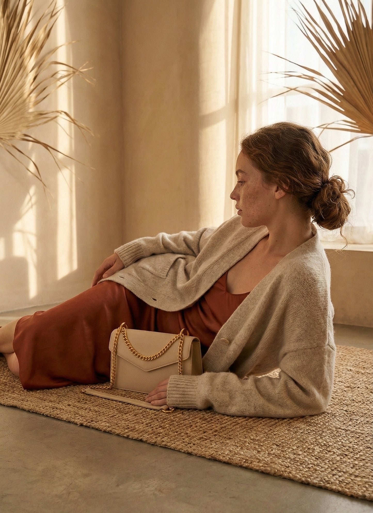 Moons Gold leather luxury bag