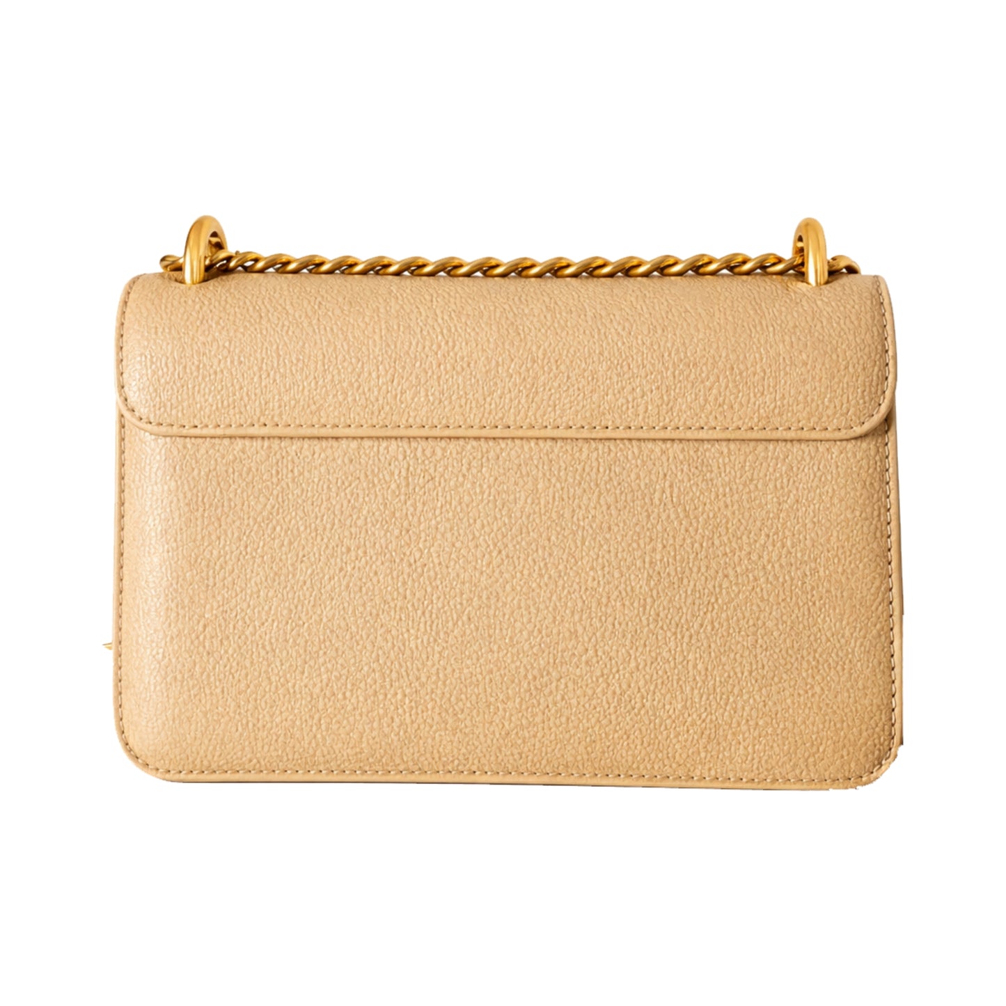 Sellenes MoonS Gold textured leather shoulder bag with a structured bag back