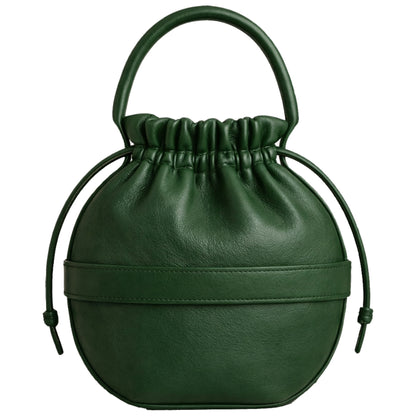 Sellenes Roundy green luxury leather bag back