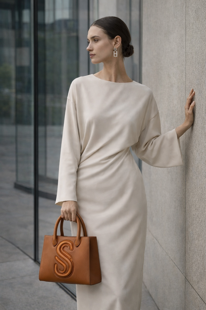 Sally Redskin - luxury brown leather bag by Sellenes. Luxury handbag