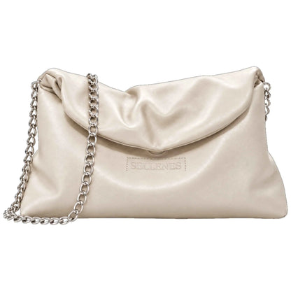 SACQ — Off White - - premium clutch bag made of nappa smooth leather, everyday wear clutch