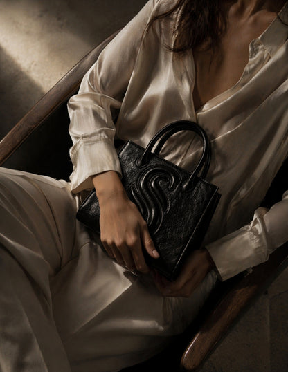 Sally Black - luxury leather bag by Sellenes. handbag 