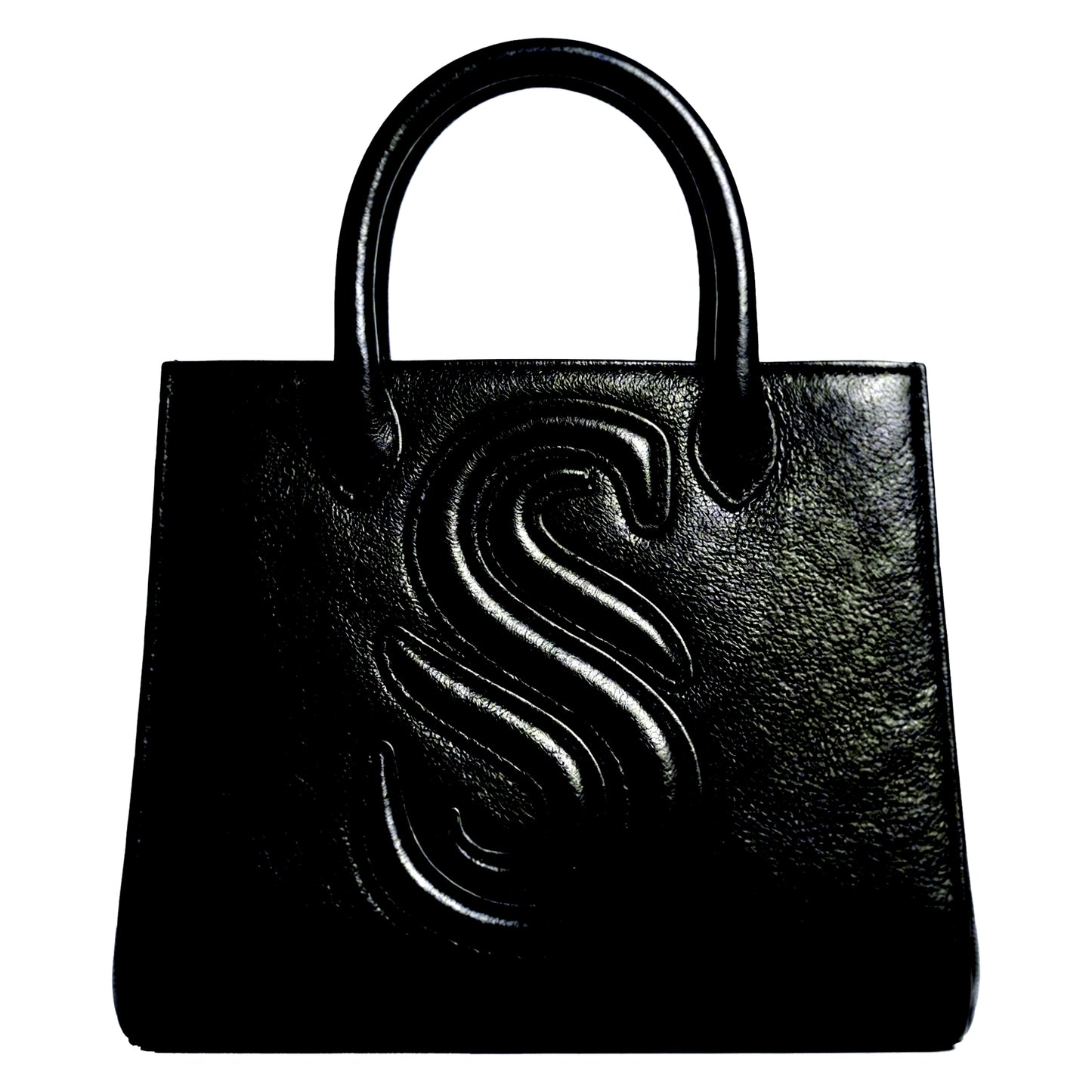 Sellenes Sally L black leather tote bag handcrafted in Europe in limited edition