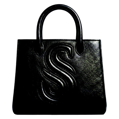 Sellenes Sally L black leather tote bag handcrafted in Europe in limited edition