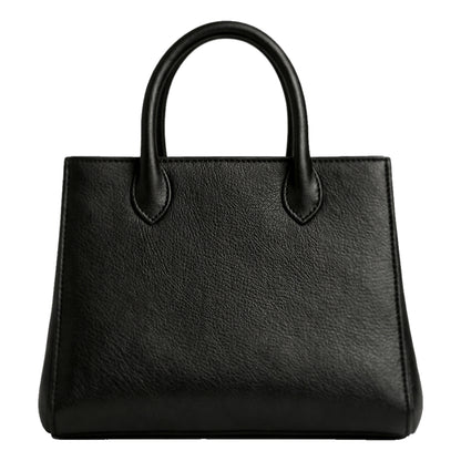 Sellenes Sally L  black textured leather tote bag back