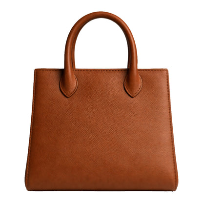 Sellenes Sally L brown textured leather tote bag back