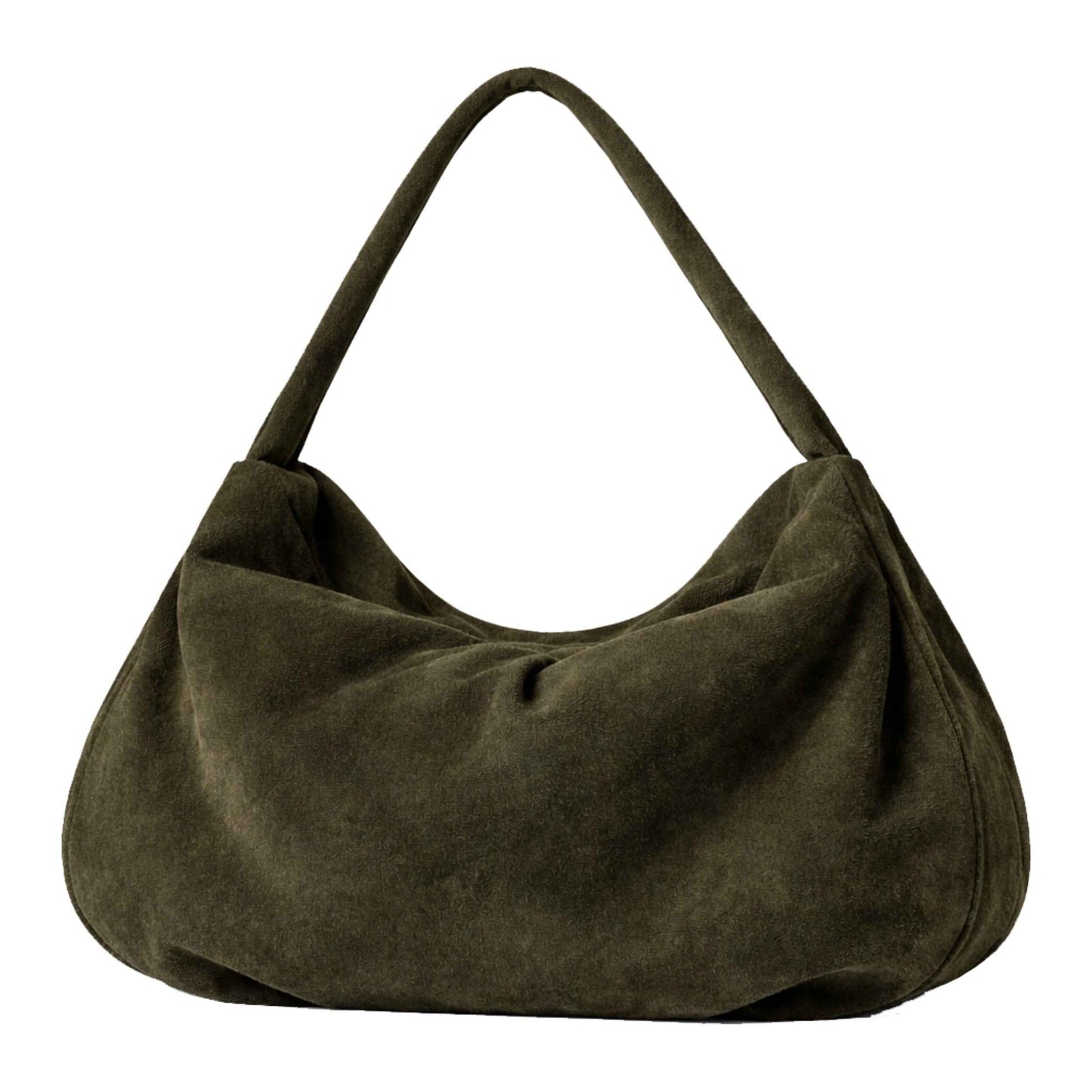 Sellenes Hobs premium green suede hobo bag