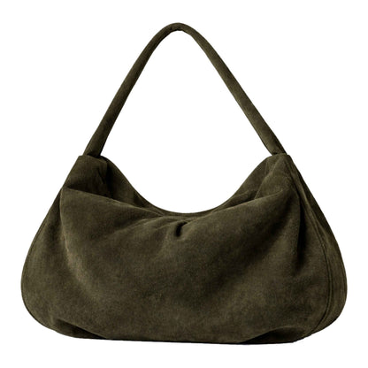Sellenes Hobs premium green suede hobo bag