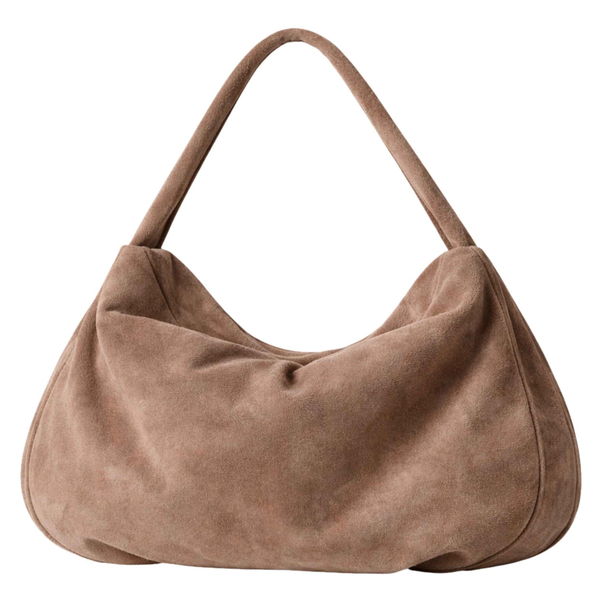 Sellenes Hobs premium ligt brown suede hobo bag