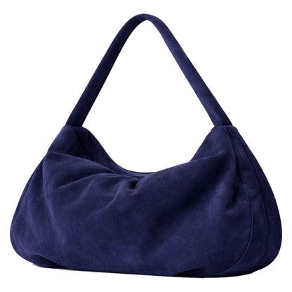 Sellenes Hobs premium navy suede hobo bag