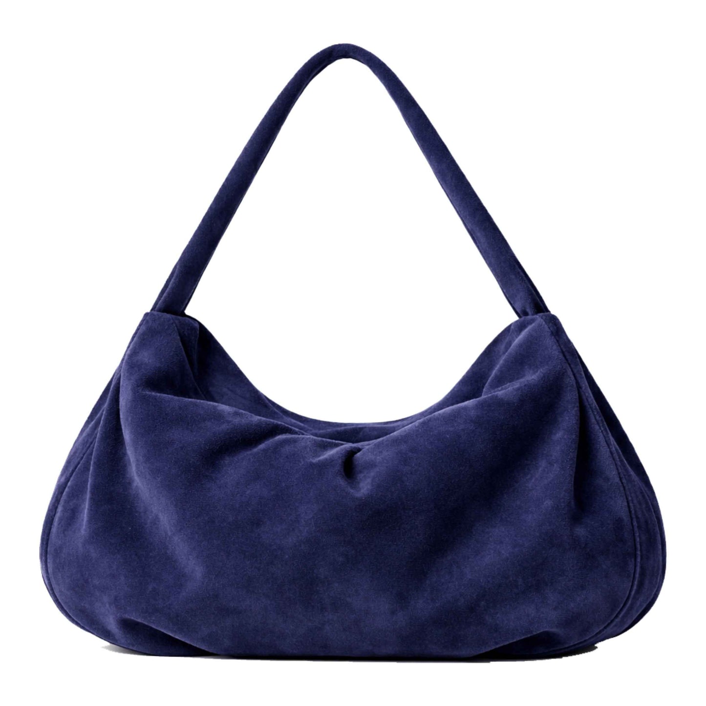 Sellenes Hobs premium navy suede hobo bag