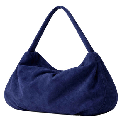 Sellenes Hobs premium navy suede leather hobo bag