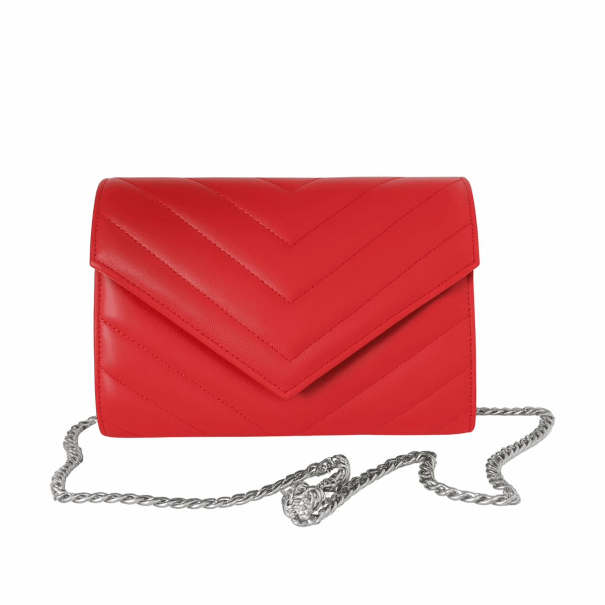 Sellenes Val Red Silver luxury clutch