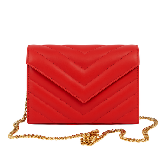Sellenes Val Red Gold luxury clutch