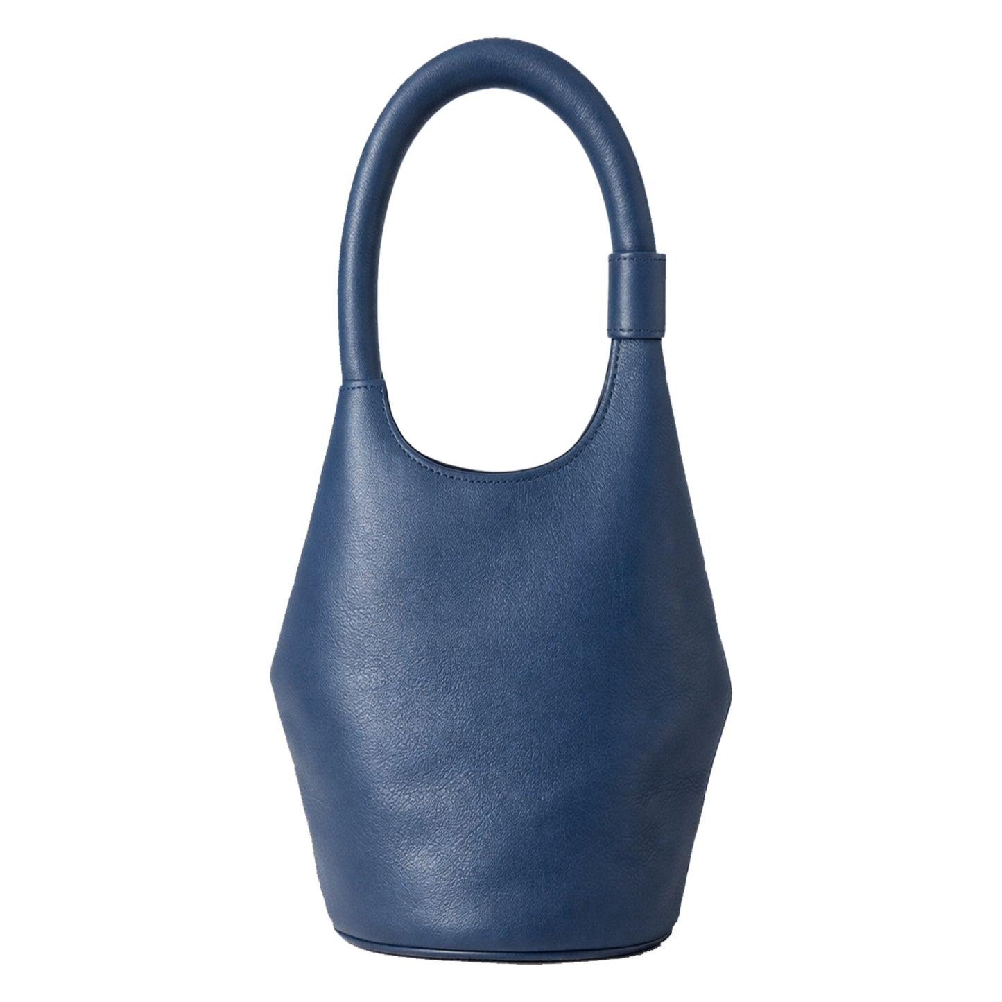 Sellenes The Bucket L blue luxury leather handbag , handcrafted in europe back view