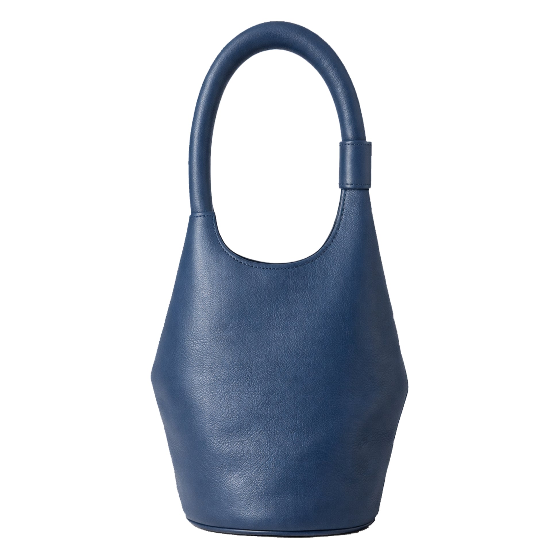 Sellenes The Bucket L blue luxury leather handbag , handcrafted in europe back view