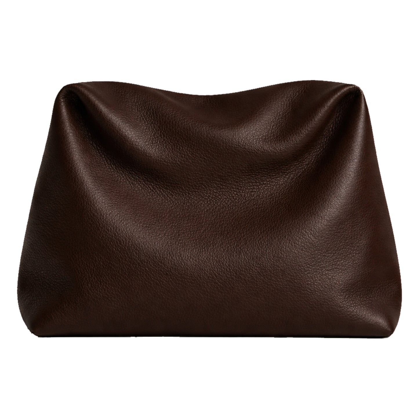 The Sack by Sellenes - luxury coffee leather handbag, back view