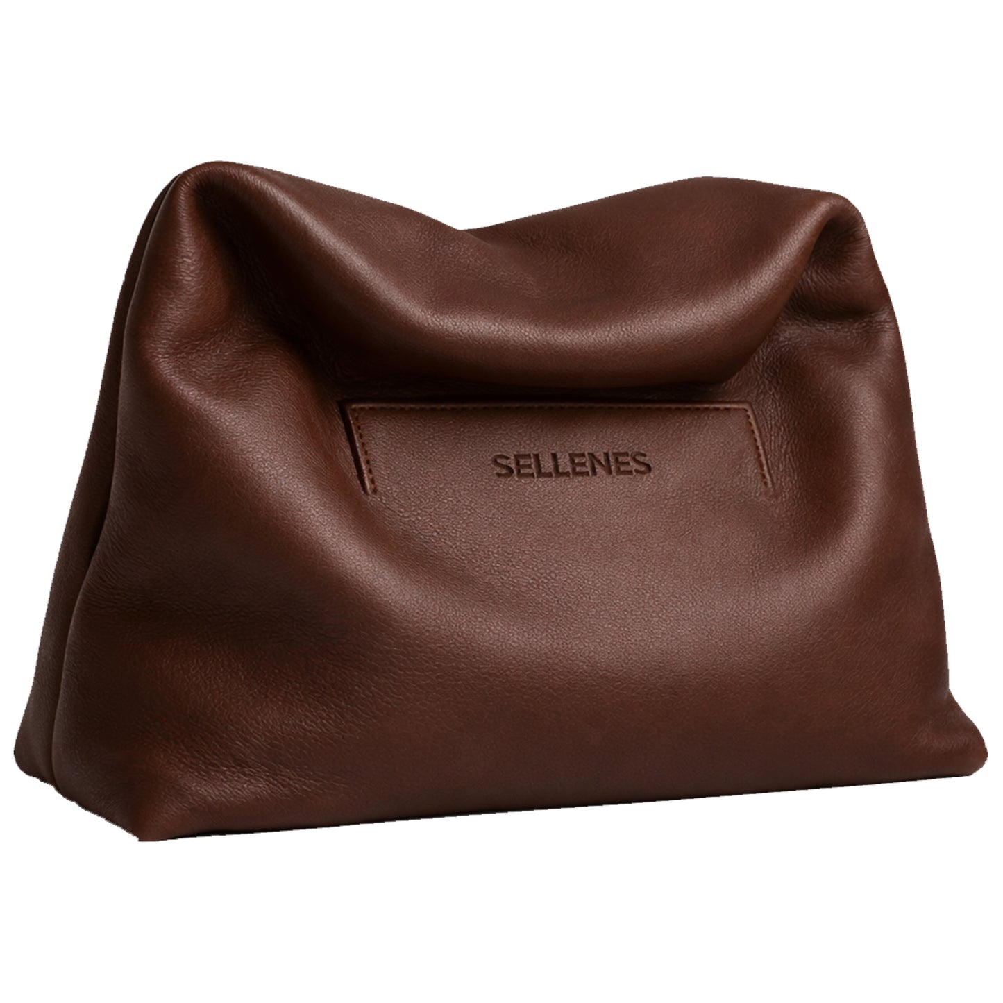 The Sack by Sellenes luxury unique handbag, made of brown luxury nappa leather in limited edition