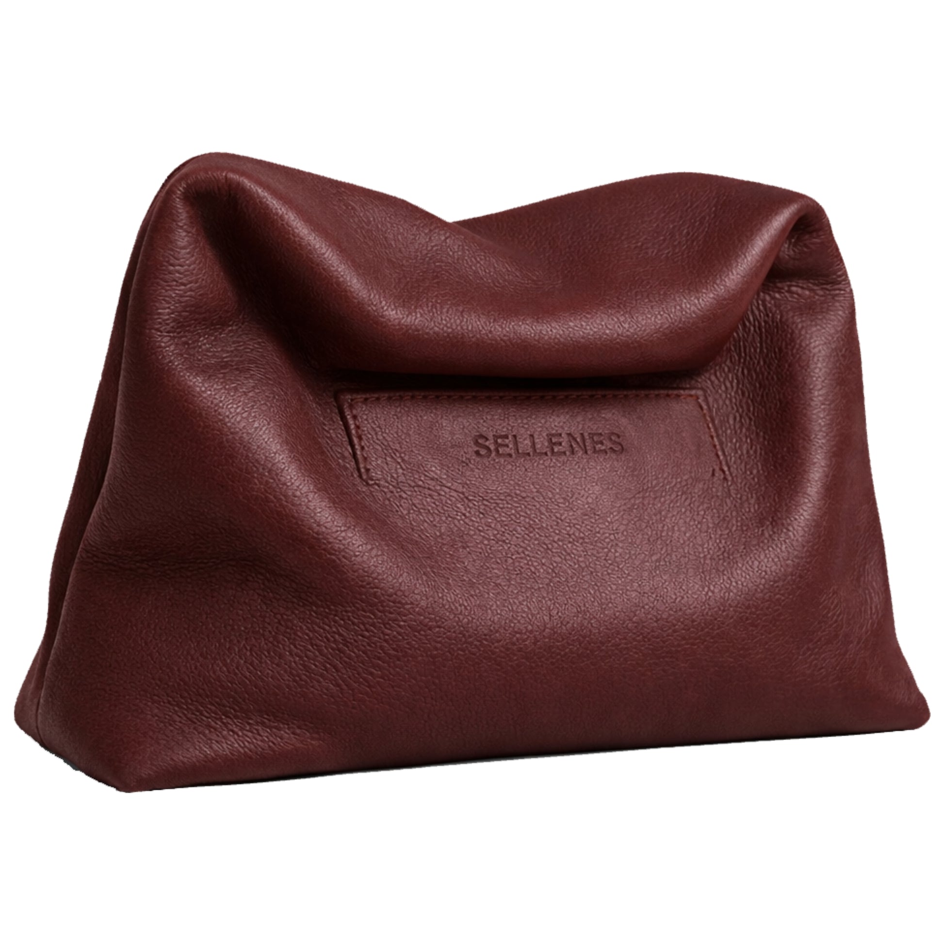 The Sack by Sellenes luxury unique handbag, made of wine luxury nappa leather in limited edition
