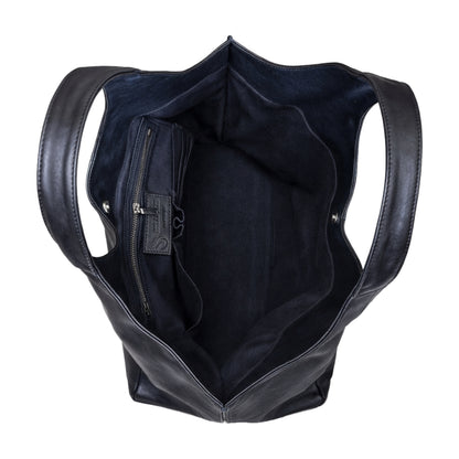 Sellenes The Tote Black inside view - luxury tote bag